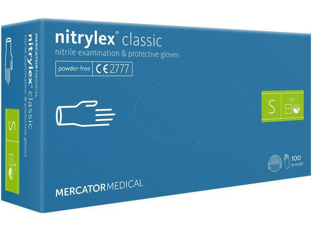 Mercator Nitrylex Classic, Blue 100 pack, size S in the group BEAUTY & HEALTH / Health care / hand disinfection at TP E-commerce Nordic AB (38-94467)