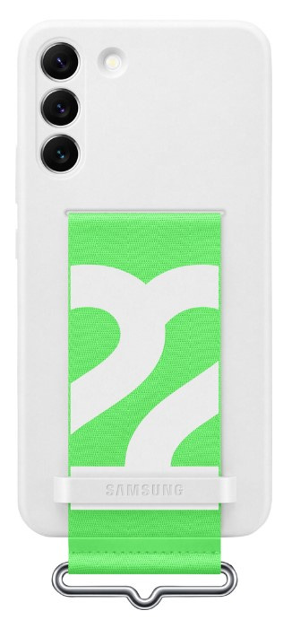 Samsung S22+ Sil Cover w/Strap White in the group SMARTPHONE & TABLETS / Phone cases / Samsung at TP E-commerce Nordic AB (38-94669)