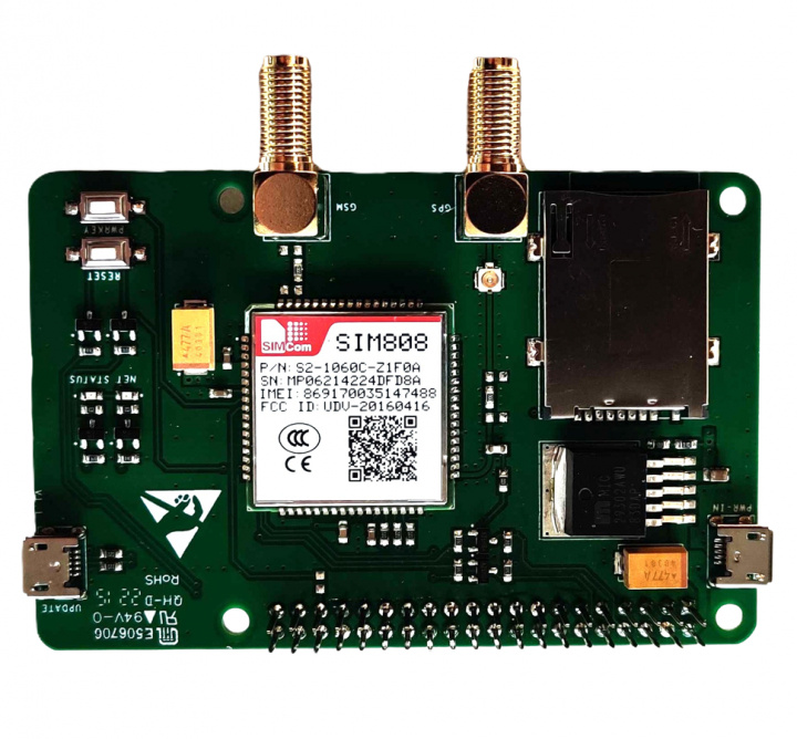 Raspberry Pi GSM/GPRS- and GPS Module (SIM808) in the group COMPUTERS & PERIPHERALS / Computer components / Raspberry Pi at TP E-commerce Nordic AB (38-94824)