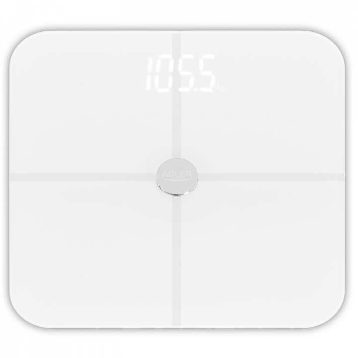 Adler AD 8187 White Smart bathroom scale in the group HOME, HOUSEHOLD & GARDEN / Bathroom / Bathroom scale at TP E-commerce Nordic AB (38-94913)