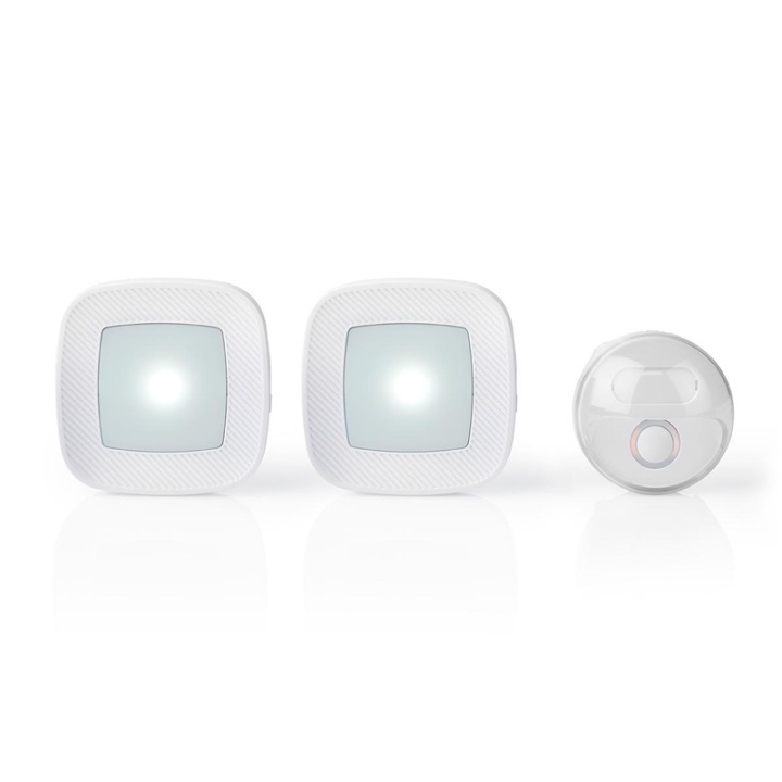 Nedis Wireless Doorbell Set | Mains Powered | 220 - 240 V AC 50 Hz | 1x CR2032 | Volume: 80 dB | Signal range: 300 m | IP44 | Adjustable volume | 36 Melodies | 2 Receivers | White in the group HOME, HOUSEHOLD & GARDEN / Alarm & Security / Doorbells at TP E-commerce Nordic AB (38-95202)
