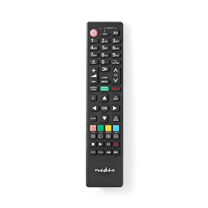 Nedis Replacement Remote Control | Suitable for: Panasonic / Sharp | Fixed | 1 Device | Amazon Prime / Disney + Button / Netflix Button / Rakuten TV Button / Viera Link Button / Youtube Button | Infrared | Black in the group HOME ELECTRONICS / Audio & Picture / TV & Accessories / Remote controls at TP E-commerce Nordic AB (38-95258)