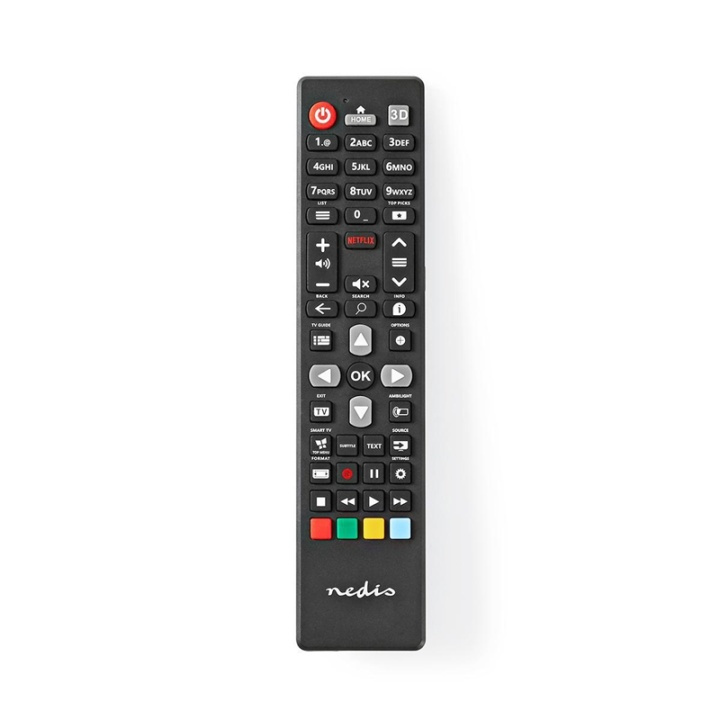 Nedis Replacement Remote Control | Suitable for: Philips | Fixed | 1 Device | Ambilight Button / Netflix Button | Infrared | Black in the group HOME ELECTRONICS / Audio & Picture / TV & Accessories / Remote controls at TP E-commerce Nordic AB (38-95259)