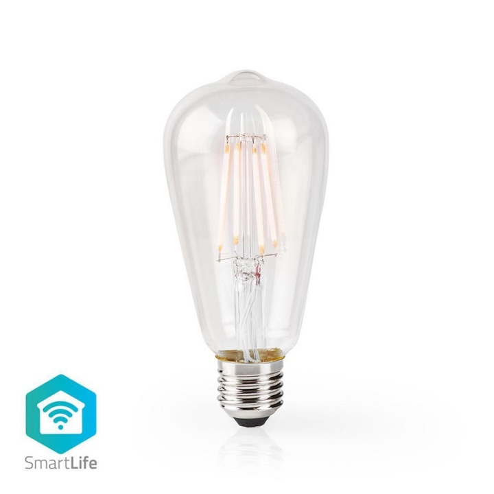 Nedis SmartLife LED Filament Bulb | Wi-Fi | E27 | 500 lm | 5 W | Warm White | 2700 K | Glass | Android™ / IOS | ST64 | 1 pcs in the group HOME, HOUSEHOLD & GARDEN / Smart home / Smart Lights at TP E-commerce Nordic AB (38-95296)