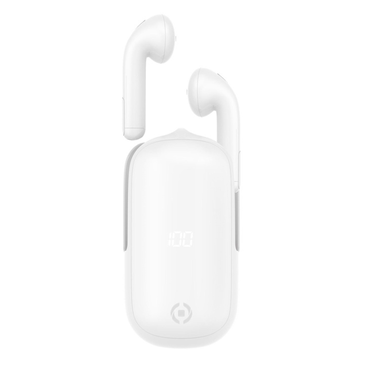Celly Slide1 True Wireless Headset Drop, Vit in the group HOME ELECTRONICS / Audio & Picture / Headphones & Accessories / Headphones at TP E-commerce Nordic AB (38-95487)