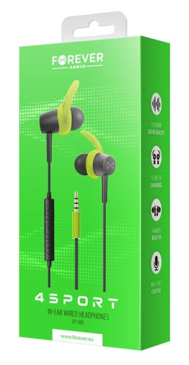 Forever 4Sport (SP-100) - Wireless In-Ear Sports Headphones, Green in the group HOME ELECTRONICS / Audio & Picture / Headphones & Accessories / Headphones at TP E-commerce Nordic AB (38-95613)