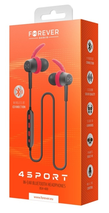 Forever 4Sport (BSH-400) - Wireless In-Ear Sports Headphones, Red in the group HOME ELECTRONICS / Audio & Picture / Headphones & Accessories / Headphones at TP E-commerce Nordic AB (38-95621)