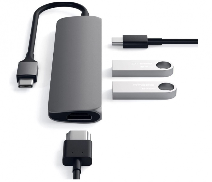 Satechi USB-C MultiPort adapter med 4K HDMI in the group COMPUTERS & PERIPHERALS / Computer accessories / USB-Hubs at TP E-commerce Nordic AB (38-95920)