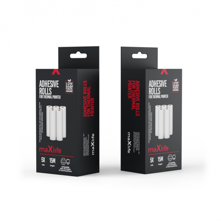 Maxlife Self-adhesive paper rolls for thermal printers, 5pcs x 3m in the group COMPUTERS & PERIPHERALS / Printers & Accessories / Printers / Receipt printers at TP E-commerce Nordic AB (38-95937)