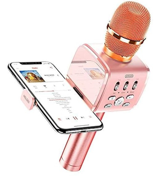 Joyroom JR-MC3 Wireless Microphone with Holder - Rose Gold in the group HOME ELECTRONICS / Audio & Picture / Handheld Microphones at TP E-commerce Nordic AB (38-95988)