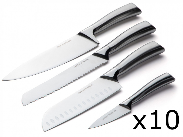 Orrefors Jernverk Knivset 4 knivar, Stål, 10-pack in the group HOME, HOUSEHOLD & GARDEN / Kitchen utensils / Kitchen knives & Knife sharpeners at TP E-commerce Nordic AB (38-96495-PKT10)