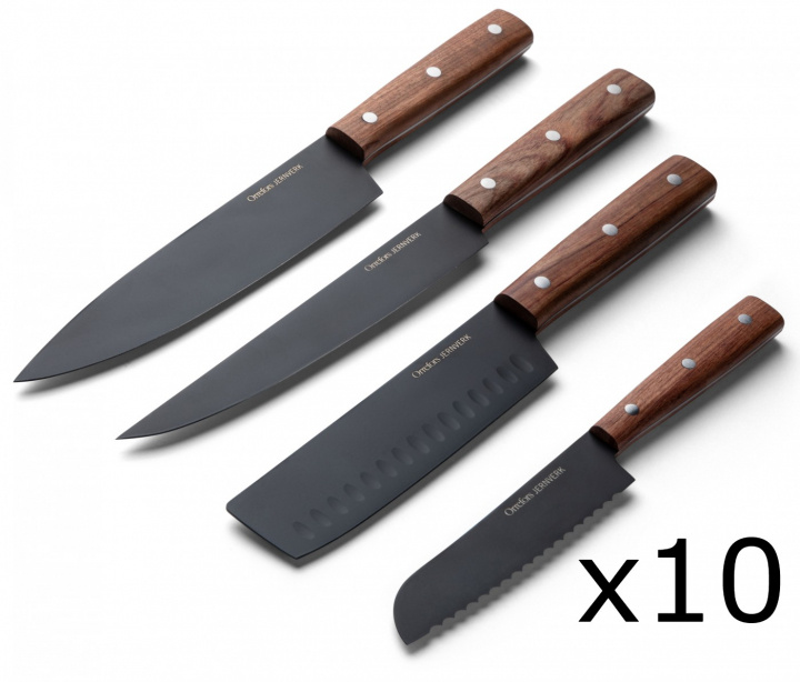 Orrefors Jernverk, Knivset Askträ 4 knivar, 10-pack in the group HOME, HOUSEHOLD & GARDEN / Kitchen utensils / Kitchen knives & Knife sharpeners at TP E-commerce Nordic AB (38-96496-PKT10)