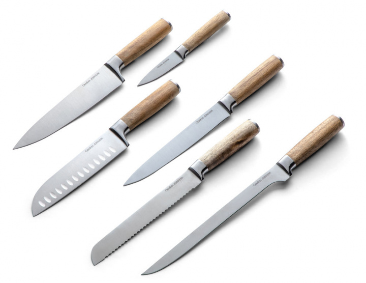 Orrefors Jernverk 6-pack Knivar Acacia in the group HOME, HOUSEHOLD & GARDEN / Kitchen utensils / Kitchen knives & Knife sharpeners at TP E-commerce Nordic AB (38-96527)