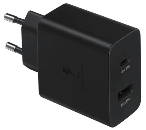 Samsung EP-TA220NBEGEU 35W Strömadapter 1X USB-C + 1X USB-A in the group SMARTPHONE & TABLETS / Chargers & Cables / Wall charger / Wall charger USB-C at TP E-commerce Nordic AB (38-96596)