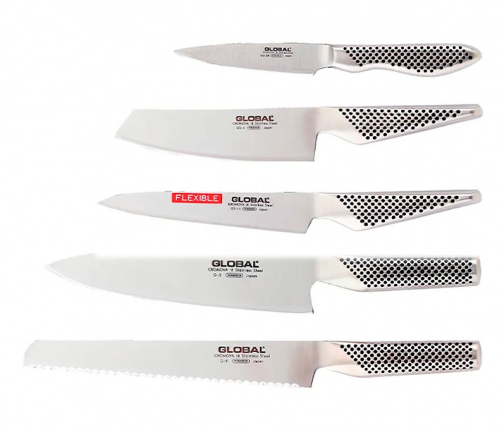 Global G-2951138 Knivset 5 Knivar in the group HOME, HOUSEHOLD & GARDEN / Kitchen utensils / Kitchen knives & Knife sharpeners at TP E-commerce Nordic AB (38-96790)