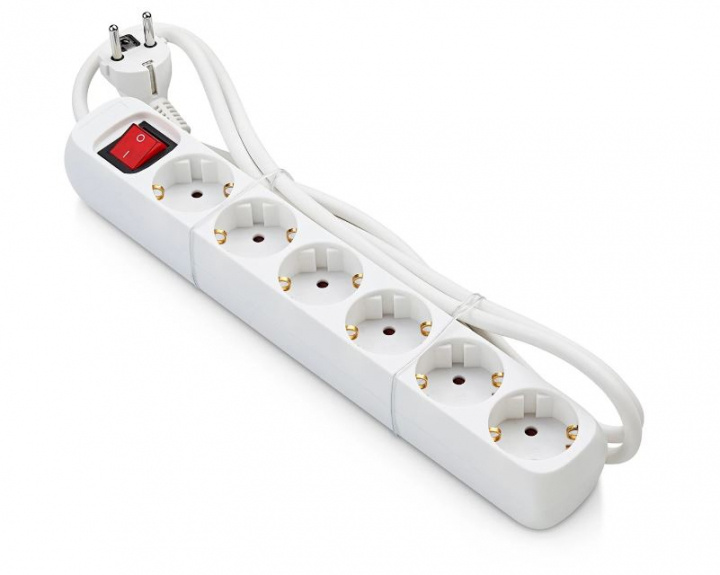 Branch box with six sockets and switch in the group HOME, HOUSEHOLD & GARDEN / Electricity & Lighting / Power strips at TP E-commerce Nordic AB (38-96802)