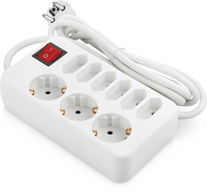 ON Kompakt grendosa med nio uttag och strömbrytare, 2m in the group HOME, HOUSEHOLD & GARDEN / Electricity & Lighting / Power strips at TP E-commerce Nordic AB (38-96927)