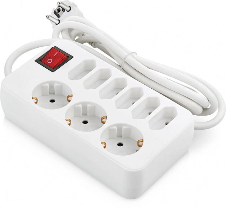 ON Compact power strip with nine sockets and switch, 2m in the group HOME, HOUSEHOLD & GARDEN / Electricity & Lighting / Power strips at TP E-commerce Nordic AB (38-96927)