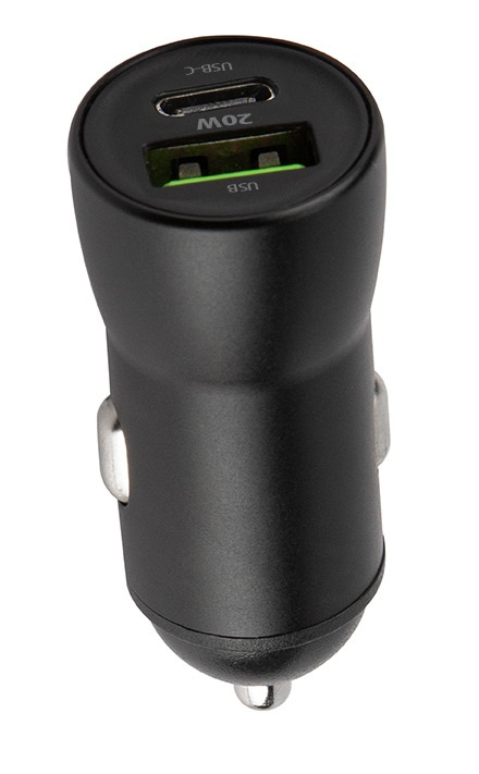 Maxlife MXCC-04 PD QC car charger 1x USB-C 1x USB 20W black in the group SMARTPHONE & TABLETS / Chargers & Cables / Car chargers / Car chargers Type-C at TP E-commerce Nordic AB (38-96939)