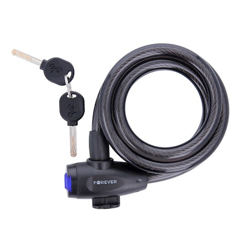 Forever Outdoor Bicycle cable lock with key CBL-150, Black in the group Sport, leisure & Hobby / Sports equipment / Bicycle accessories / Other bike accessories at TP E-commerce Nordic AB (38-97122)