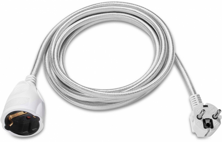 Limited Label Grounded extension cable in textile, 3 meters, Grey in the group HOME, HOUSEHOLD & GARDEN / Electricity & Lighting / Extension cables at TP E-commerce Nordic AB (38-97178)