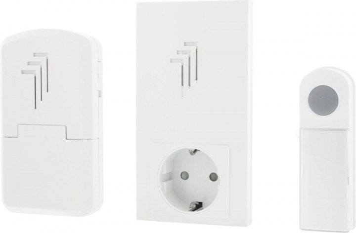 Byron DB432E Wireless doorbell White, 50m range in the group HOME, HOUSEHOLD & GARDEN / Alarm & Security / Doorbells at TP E-commerce Nordic AB (38-97191)