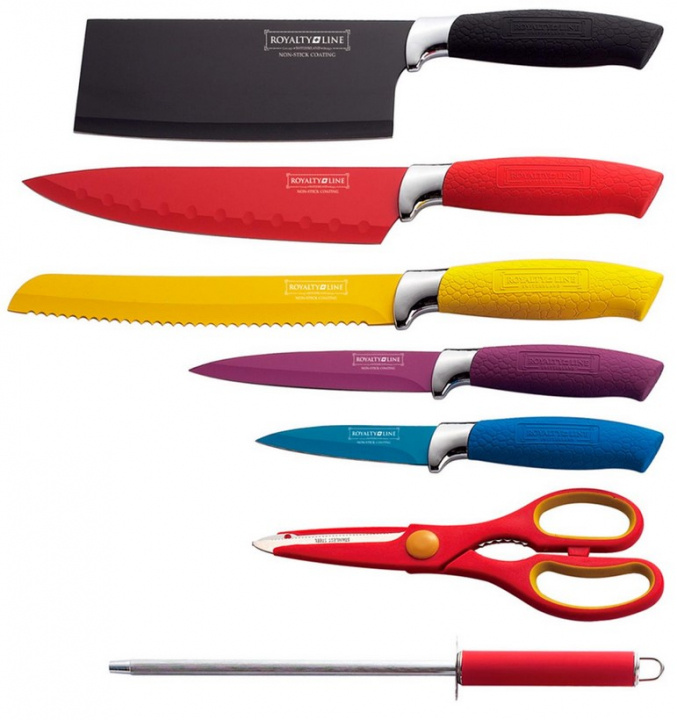 Royalty Line Knivset i olika färger med Knivställ in the group HOME, HOUSEHOLD & GARDEN / Kitchen utensils / Kitchen knives & Knife sharpeners at TP E-commerce Nordic AB (38-97252)
