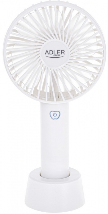 Adler AD 7331 Fläkt Uppladdningsbar 9cm, 3 hastigheter, Vit in the group HOME, HOUSEHOLD & GARDEN / Fans & Climate products / Handheld fans & Mini fans at TP E-commerce Nordic AB (38-97285)