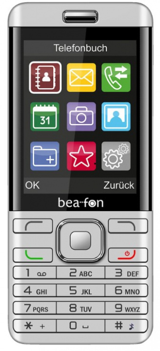 Beafon C350, 2G, Enkel mobiltelefon med färgskärm, Silver in the group SMARTPHONE & TABLETS / Mobile phones & smartphones at TP E-commerce Nordic AB (38-97481)