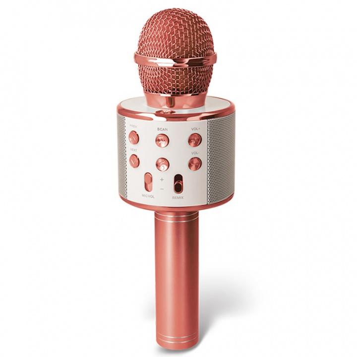 Forever BMS-300 Lite - BT Karaoke Microphone with Speaker, Rose Gold in the group HOME ELECTRONICS / Audio & Picture / Handheld Microphones at TP E-commerce Nordic AB (38-97632)