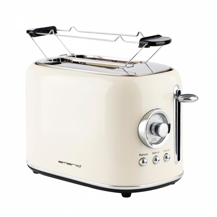 Emerio TO-133281.1 Brödrost Retro, Beige in the group HOME, HOUSEHOLD & GARDEN / Household appliances / Toasters & Bread grills / Toasters at TP E-commerce Nordic AB (38-97690)
