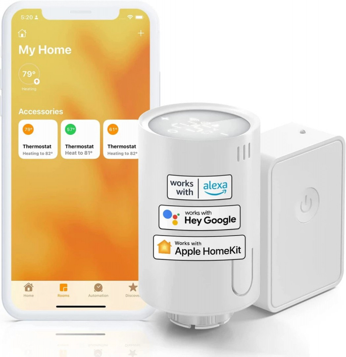 Meross Smart Thermostatic Valve Start Kit in the group HOME, HOUSEHOLD & GARDEN / Fans & Climate products / Radiators at TP E-commerce Nordic AB (38-98085)