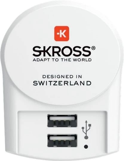 Skross Reseadapter Europa till 2x USB-A in the group HOME, HOUSEHOLD & GARDEN / Electricity & Lighting / Travel adapters at TP E-commerce Nordic AB (38-98103)