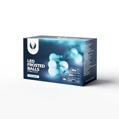 LED loop 5m, 230V, 30pcs LED balls, Cool white in the group HOME ELECTRONICS / Lighting / LED strips at TP E-commerce Nordic AB (38-98130)