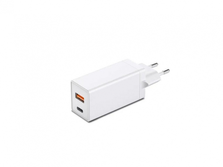 USB-C + USB-A Strömadapter 65W PD Snabbladdare, Vit in the group SMARTPHONE & TABLETS / Chargers & Cables / Wall charger / Wall charger USB-C at TP E-commerce Nordic AB (38-98189)