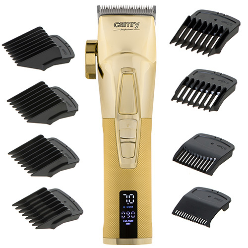 Camry CR 2835g Hårklippare med 8 kammar, Guld in the group BEAUTY & HEALTH / Hair & Styling / Shaving & Trimming / Hair trimmers at TP E-commerce Nordic AB (38-98226)