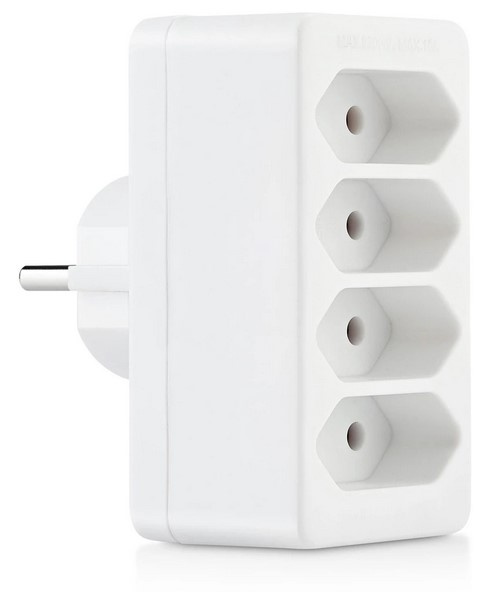 Splitter plug 4-way EU, Adapter med 4 uttag in the group HOME, HOUSEHOLD & GARDEN / Electricity & Lighting / Power strips at TP E-commerce Nordic AB (38-98338)