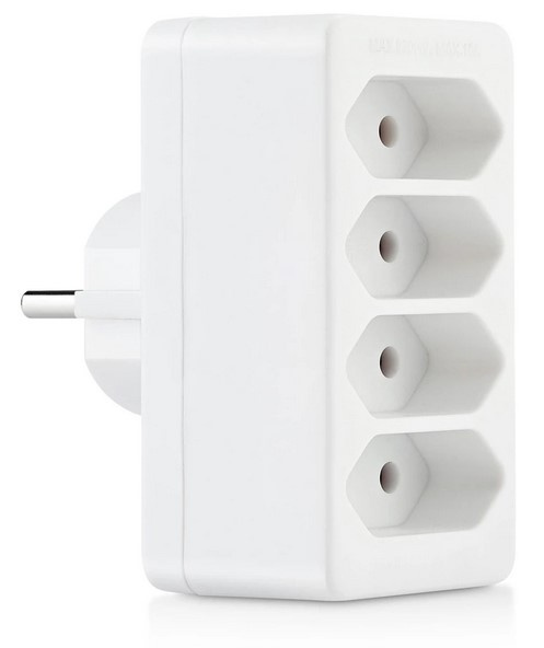 Splitter plug 4-way EU, Adapter with 4 sockets in the group HOME, HOUSEHOLD & GARDEN / Electricity & Lighting / Power strips at TP E-commerce Nordic AB (38-98338)