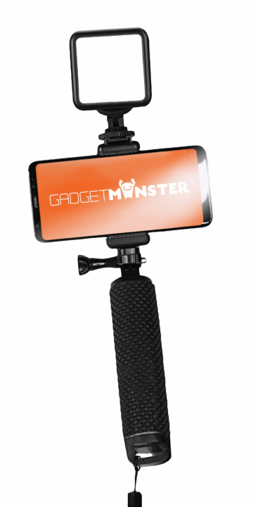 GADGETMONSTER Vlogging Stick with LED light in the group SMARTPHONE & TABLETS / Other accessories / Docks, Tripods & Holders at TP E-commerce Nordic AB (38-98448)