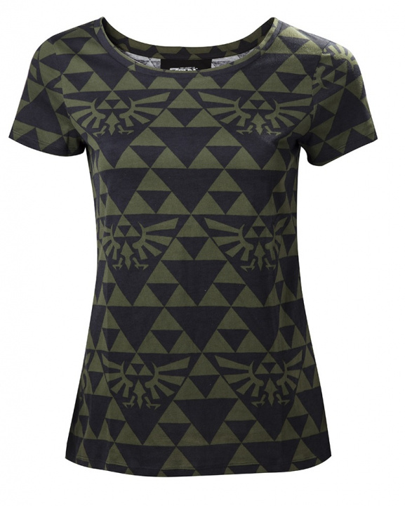 Zelda - Green Black Hyrule Womens T-shirt, M in the group Sport, leisure & Hobby / Accessories / T-shirts at TP E-commerce Nordic AB (38-98627)