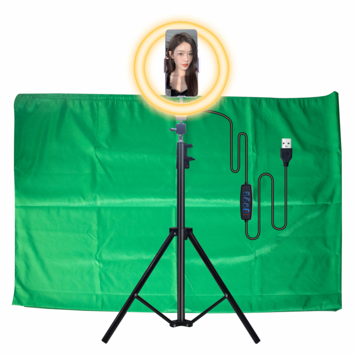 United VMS2382 Video Maker Set w. Ring light & background in the group HOME ELECTRONICS / Photo & Video / Photo equipment / Ring light at TP E-commerce Nordic AB (38-98660)