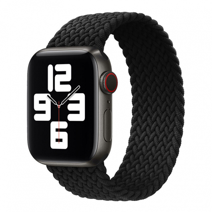 Flätat armband till Apple Watch 42/44/45 mm, Svart, Small in the group SMARTPHONE & TABLETS / Excercise, home & leisure / Apple Watch & Accessories / Accessories at TP E-commerce Nordic AB (38-98908)