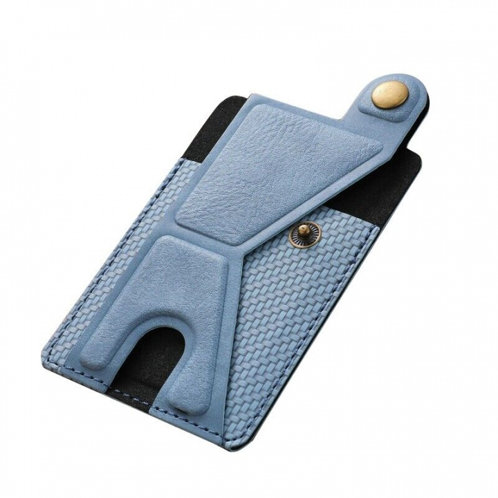 PU leather card holder with stand, Blue in the group SMARTPHONE & TABLETS / Other accessories / Other at TP E-commerce Nordic AB (38-98911)