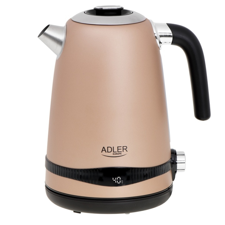 Adler Vattenkokare 1,7L med Temperatur-Display, Guld in the group HOME, HOUSEHOLD & GARDEN / Household appliances / Water & Juice / Kettles at TP E-commerce Nordic AB (38-99004)