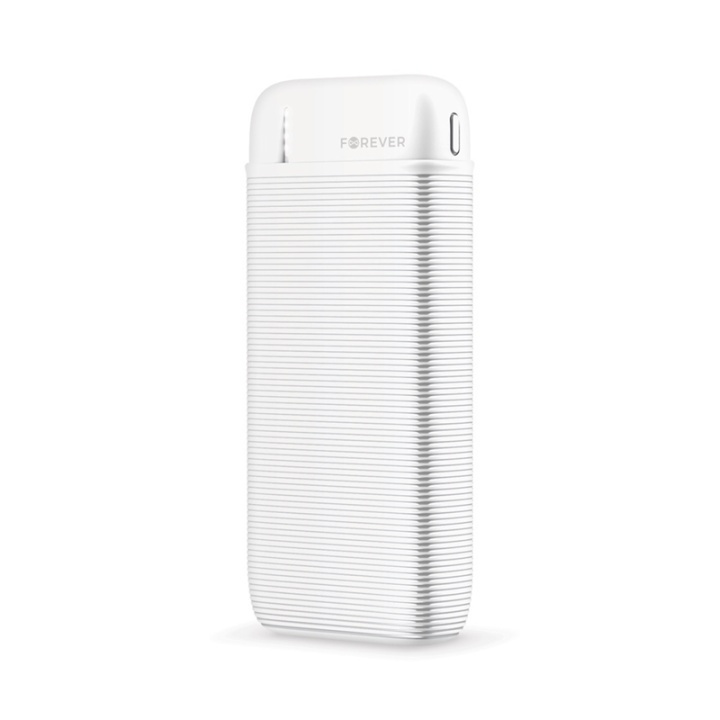 Forever Powerbank 10000 mAh TB-100M, White in the group SMARTPHONE & TABLETS / Chargers & Cables / Powerbanks at TP E-commerce Nordic AB (38-99179)