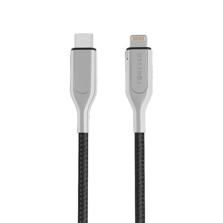 Forever Core - USB-C/Lightning (3A) MFI Black, 1,5m in the group SMARTPHONE & TABLETS / Chargers & Cables / Cables / Cables Lightning at TP E-commerce Nordic AB (38-99347)