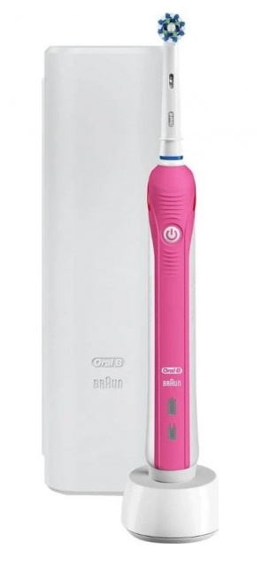 Oral-B Pro 1 750 CA Pink + Travel case in the group BEAUTY & HEALTH / Oral care / Electric toothbrushes at TP E-commerce Nordic AB (38-99382)