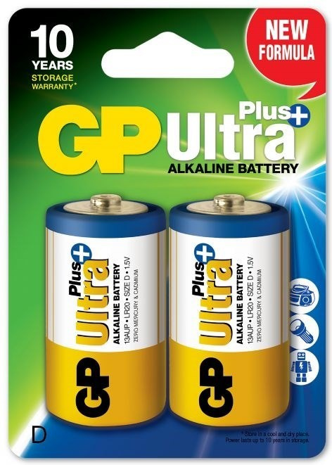 GP Ultra Plus Alkaline D batteri, 13AUP/LR20, 2-pack in the group HOME ELECTRONICS / Batteries & Chargers / Batteries / Other at TP E-commerce Nordic AB (38-99861)