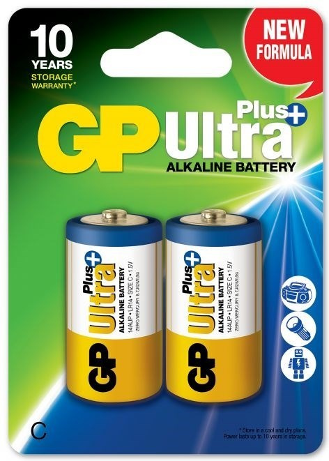 GP Ultra Plus Alkaline C batteri, 14AUP/LR14, 2-pack in the group HOME ELECTRONICS / Batteries & Chargers / Batteries / Other at TP E-commerce Nordic AB (38-99862)