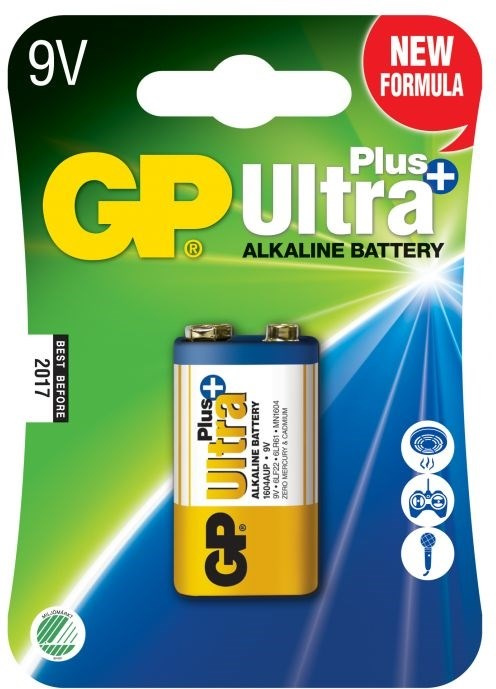 GP Ultra Plus Alkaline 9V batteri, 1604AUP/6LF22, 1-pack in the group HOME ELECTRONICS / Batteries & Chargers / Batteries / 9V at TP E-commerce Nordic AB (38-99863)